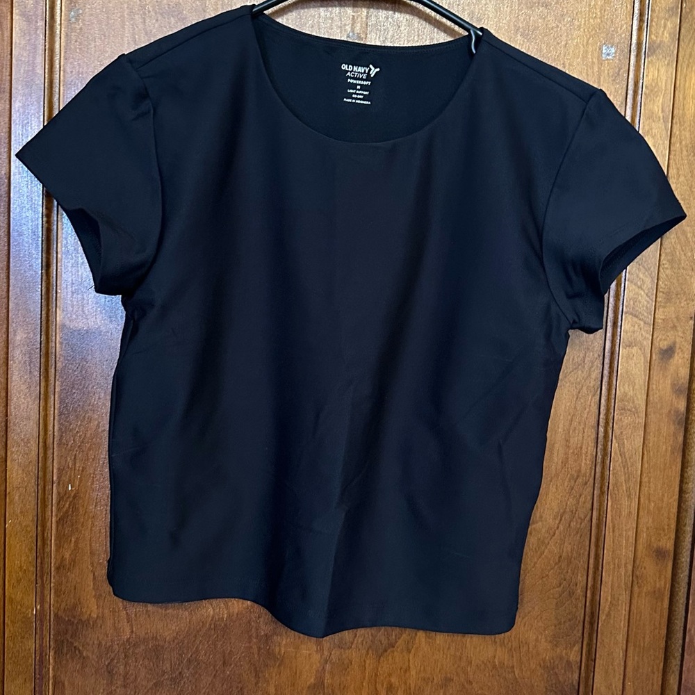 Old Navy Black Short Sleeve Scoop Neck Top